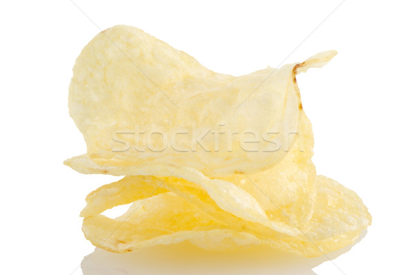 Kartoffelchips isoliert weiß Essen Hintergrund Pfeffer Stock foto © homydesign
