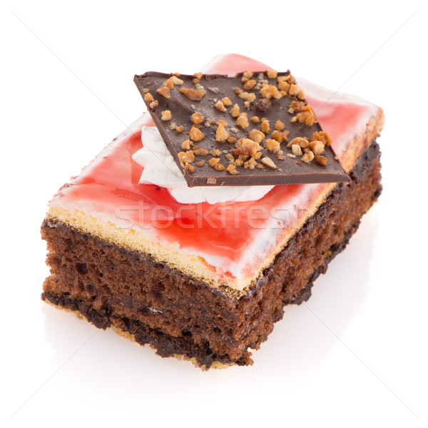 Peça bolo de chocolate branco festa fundo comer Foto stock © homydesign