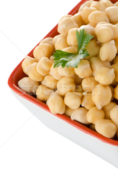 Closeup of a bowl with boiled chickpeas Stock photo © homydesign