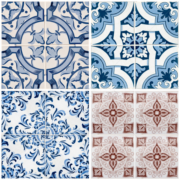 Foto stock: Vintage · cerâmico · azulejos · colorido · parede · decoração