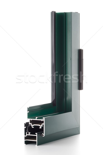 Imagine de stoc: Aluminiu · fereastră · esantion · izolat · alb · constructii