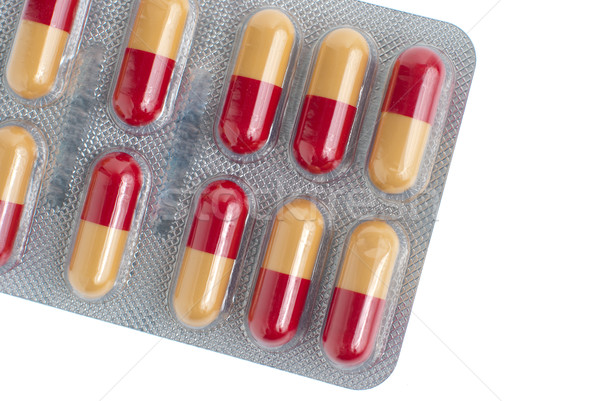 Pílulas isolado branco textura médico drogas Foto stock © homydesign