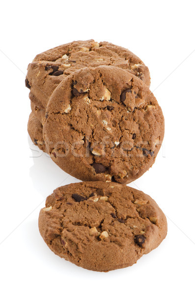 Stockfoto: Eigengemaakt · chocolade · cookies · geïsoleerd · witte · achtergrond