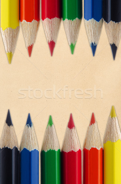 Paper with colorful pencils Stock photo © homydesign