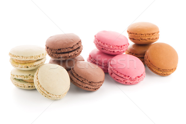 [[stock_photo]]: Coloré · français · macarons · blanche · alimentaire · café