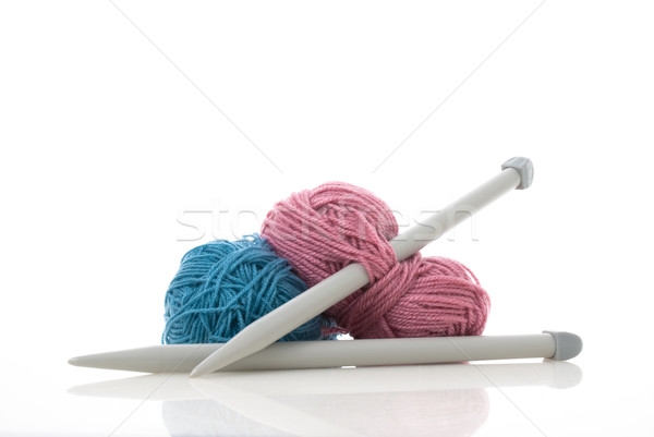 Blue and pink  knitting wool Stock photo © homydesign