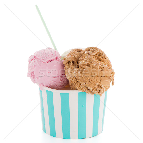 Ice cream scoop in paper cup Stock photo © homydesign