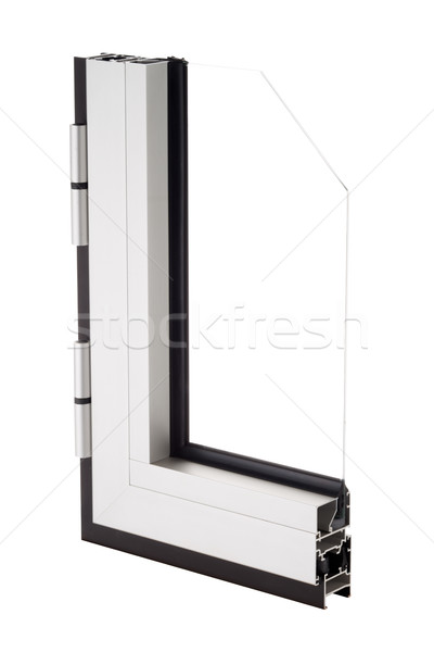 Alumínio janela amostra isolado branco edifício Foto stock © homydesign