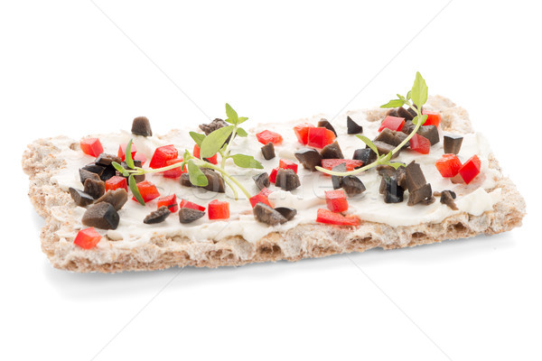 Apéritif Toast fromages rouge olives Photo stock © homydesign