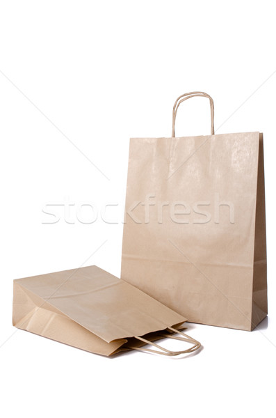 Vásárlás papírzacskók fehér táska áruház út Stock fotó © homydesign