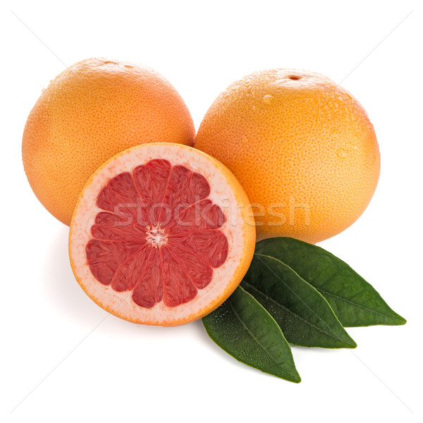Roşu grapefruit izolat alb alimente Imagine de stoc © homydesign