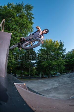 Fahrrad Stunt Schwanz Peitsche Rohr Stock foto © homydesign