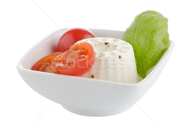 Vers salade geitenkaas tomaat basilicum pesto Stockfoto © homydesign