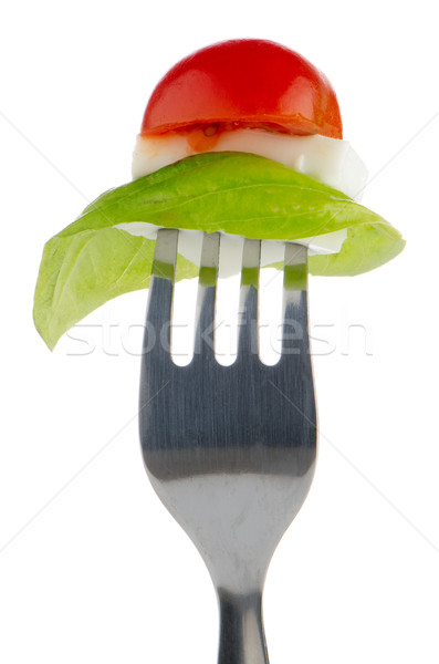 Caprese saláta villa hozzávalók izolált fehér zöld Stock fotó © homydesign