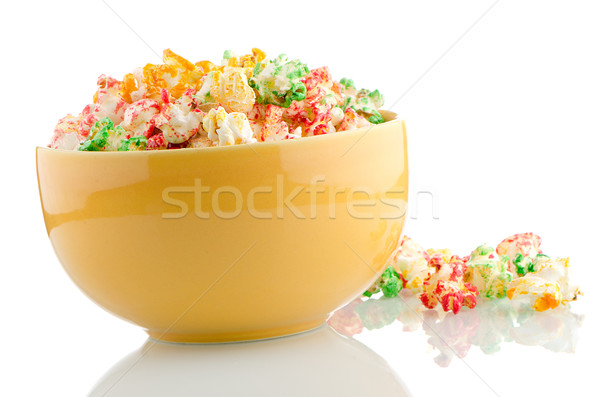 Kom popcorn witte vet object Stockfoto © homydesign