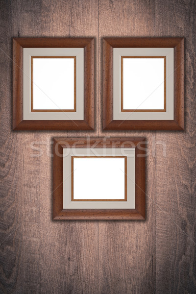Vechi Picture Frame epocă lemn perete textură Imagine de stoc © homydesign