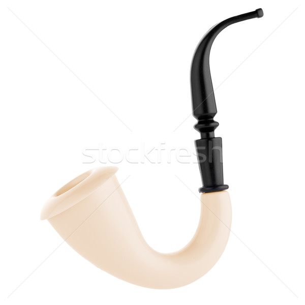 [[stock_photo]]: Tabac · pipe · isolé · blanche · santé · fumée