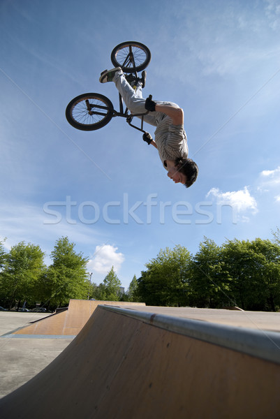 BMX Bike Stunt Back Flip Stock photo © homydesign
