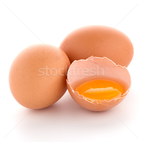 Raw eggs isolated on white Stock photo © homydesign