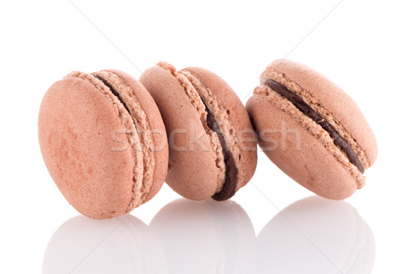 Colorat franceza macarons alb alimente cafea Imagine de stoc © homydesign