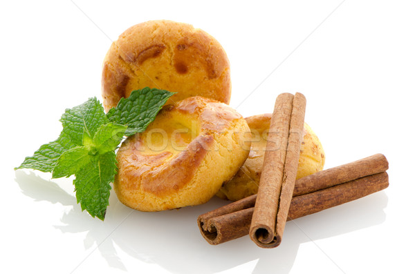 Bolinhos de branco fundo nozes Foto stock © homydesign