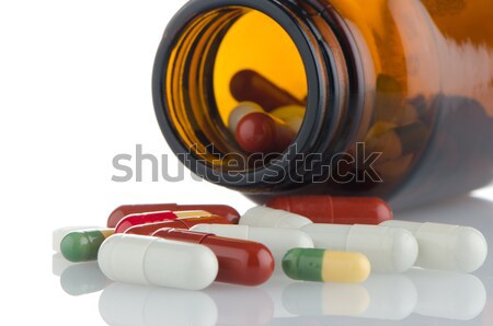 Сток-фото: таблетки · бутылку · белый · медицинской · стекла · студию