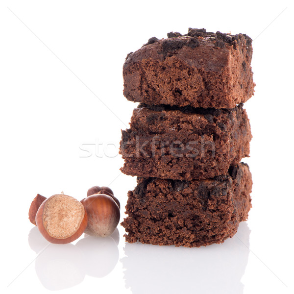 Chocolate postre blanco fondo torta comer Foto stock © homydesign