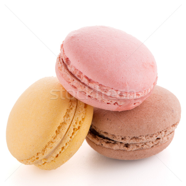 Foto d'archivio: Colorato · francese · macarons · bianco · caffè · torta