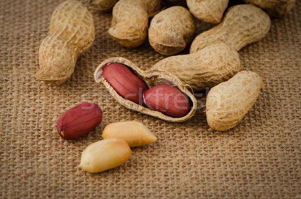 [[stock_photo]]: Cacahuètes · vieux · drap · semences · écrou