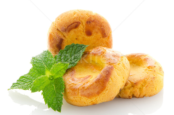 Bolinhos de branco fundo nozes Foto stock © homydesign