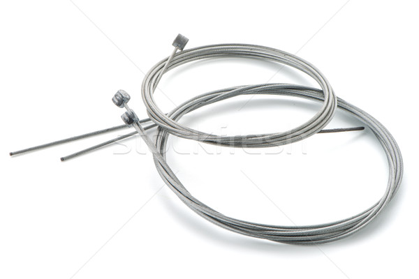 Foto stock: Bicicleta · freno · cables · blanco · fondo · cable