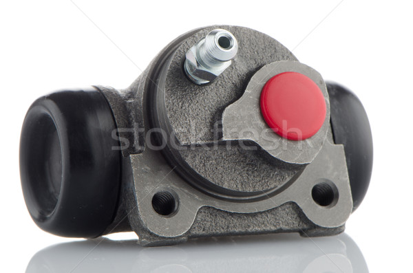 Stock foto: Auto · Zylinder · Bremse · Trommel · weiß · Metall