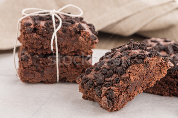 Gustoso cioccolato tavolo in legno alimentare torta tavola Foto d'archivio © homydesign