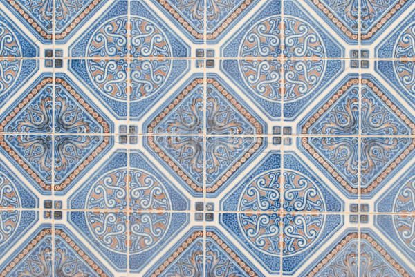 Traditionnel tuiles détail art étage wallpaper [[stock_photo]] © homydesign