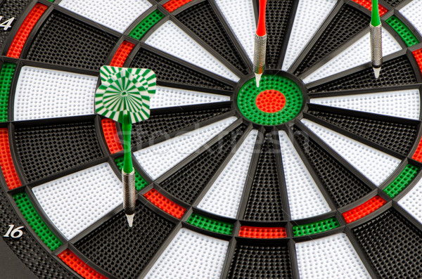 Dart board with darts Stock photo © homydesign
