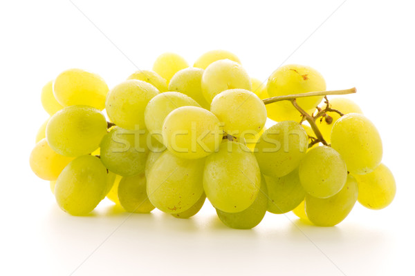 Uvas verdes maduro jugoso primer plano blanco Foto stock © homydesign