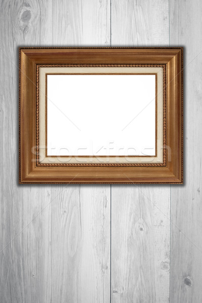 Vechi Picture Frame epocă lemn perete fundal Imagine de stoc © homydesign