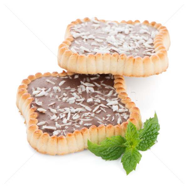 Cioccolato crostata cookies bianco dessert Foto d'archivio © homydesign