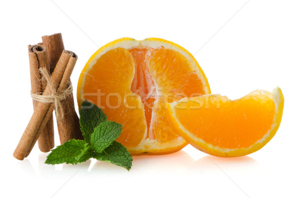Egy narancs rész izolált fehér gyümölcs Stock fotó © homydesign