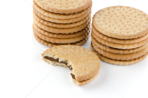 Sandwich biscuits with chocolate filling Stock photo © homydesign