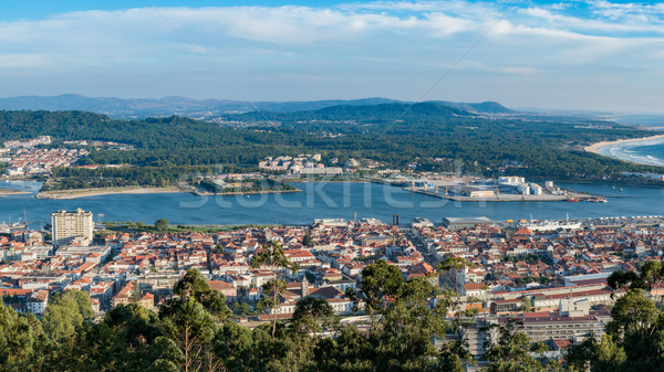 Aerial view on the center of Viana do Castelo Stock photo © homydesign