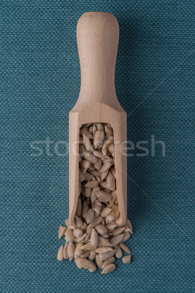 Fából készült merítőkanál napraforgó magok felső kilátás Stock fotó © homydesign