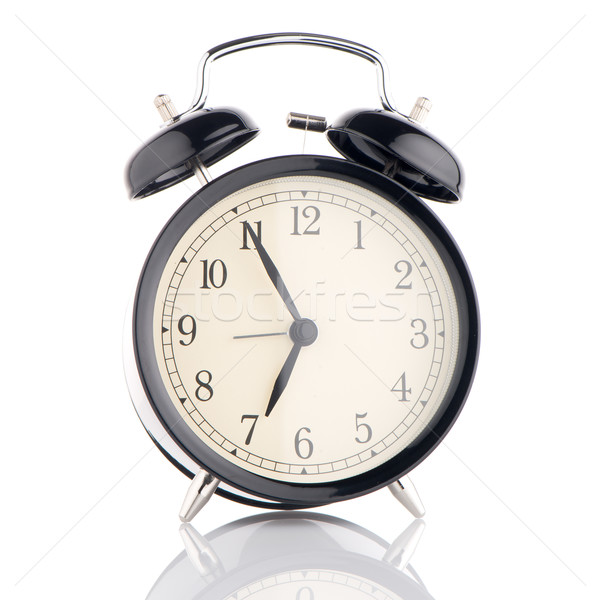 Antiquado despertador branco mão fundo tempo Foto stock © homydesign