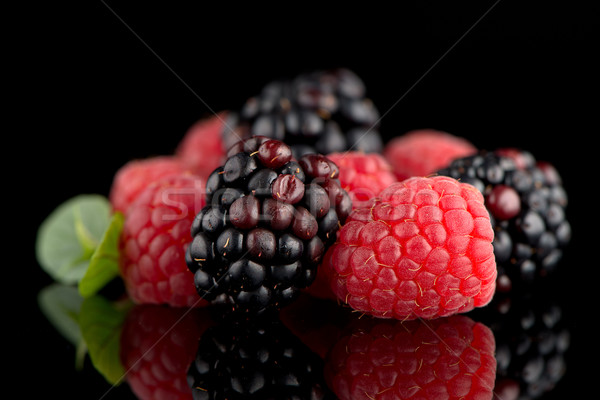 Stock photo: Blackberry and raspberry