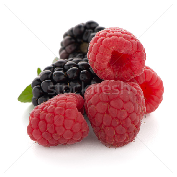 Maliny jeżyna biały charakter owoców deser Zdjęcia stock © homydesign
