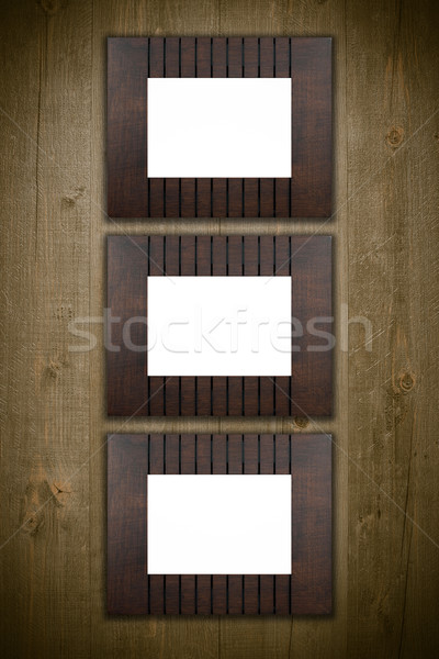 Starych ramki obrazu vintage drewna ściany tekstury Zdjęcia stock © homydesign