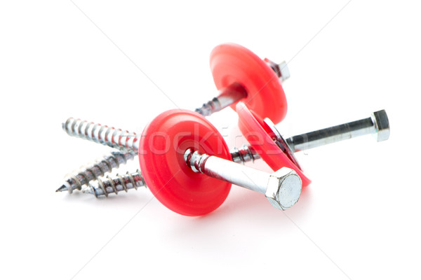 Hexagonal threaded steel bolts or screws Stock photo © homydesign