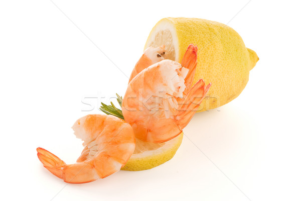 Shrimp with lime Stock photo © homydesign