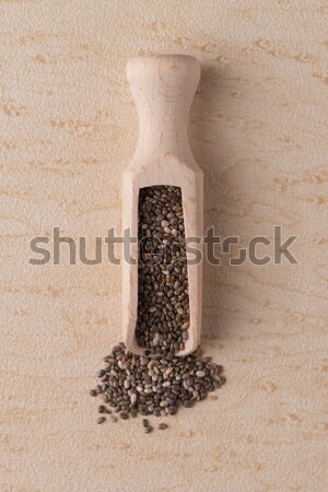 Stock photo: Wooden scoop with chia seeds