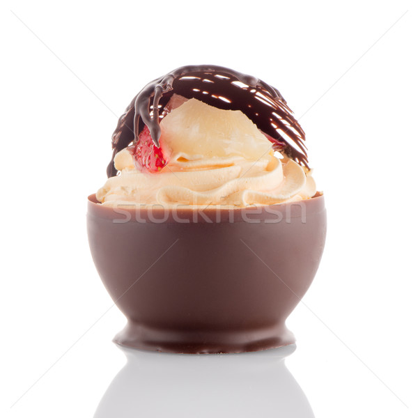 Strawberry and chocolate pastry mousse Stock photo © homydesign